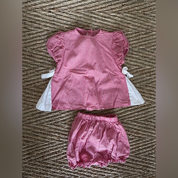 🎀 James & Lottie Outfit Bundle,Size 18M | Red Gingham Set + Green gingham Dress - Picture 8 of 10